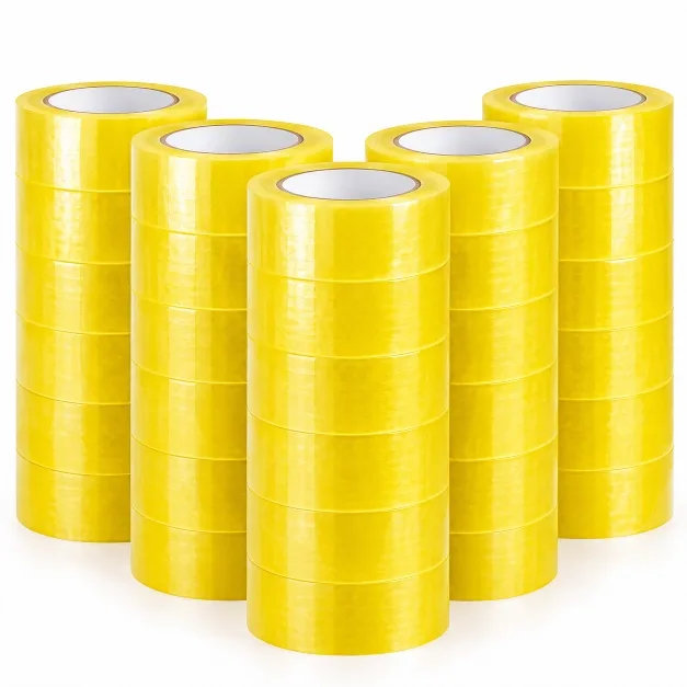 Băng keo trong, đục, vàng chanh cuộn 300Y, cây 3kg 6 cuộn, lõi nhựa 3mm