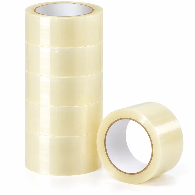 Băng keo trong, đục, vàng chanh cuộn 300Y, cây 3kg 6 cuộn, lõi nhựa 3mm
