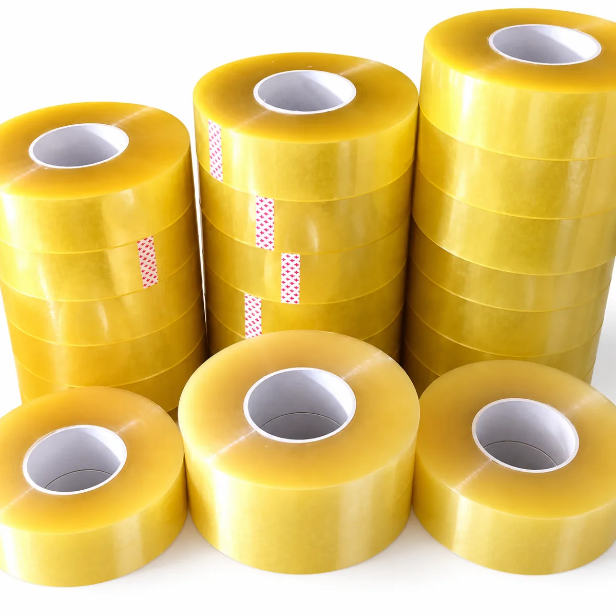 Băng keo trong, đục, vàng chanh cuộn 600Y, cây 6kg 6 cuộn, lõi nhựa 5mm